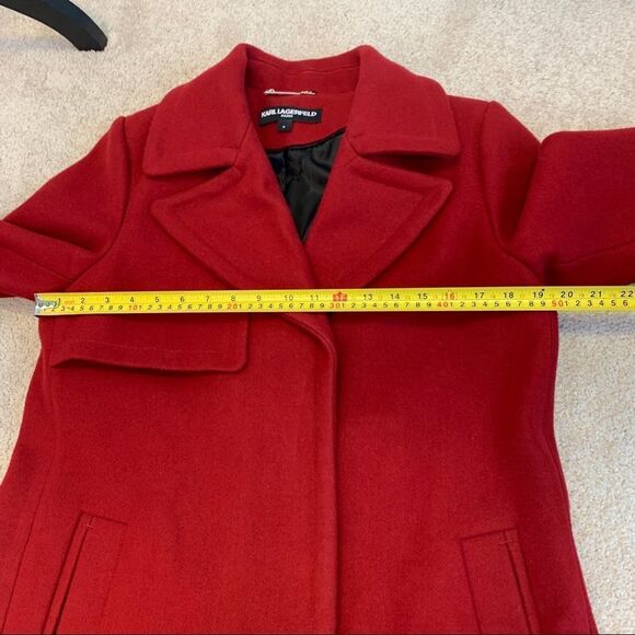 KARL Lagerfeld red jacket coat Sz M - Picture 11 of 13